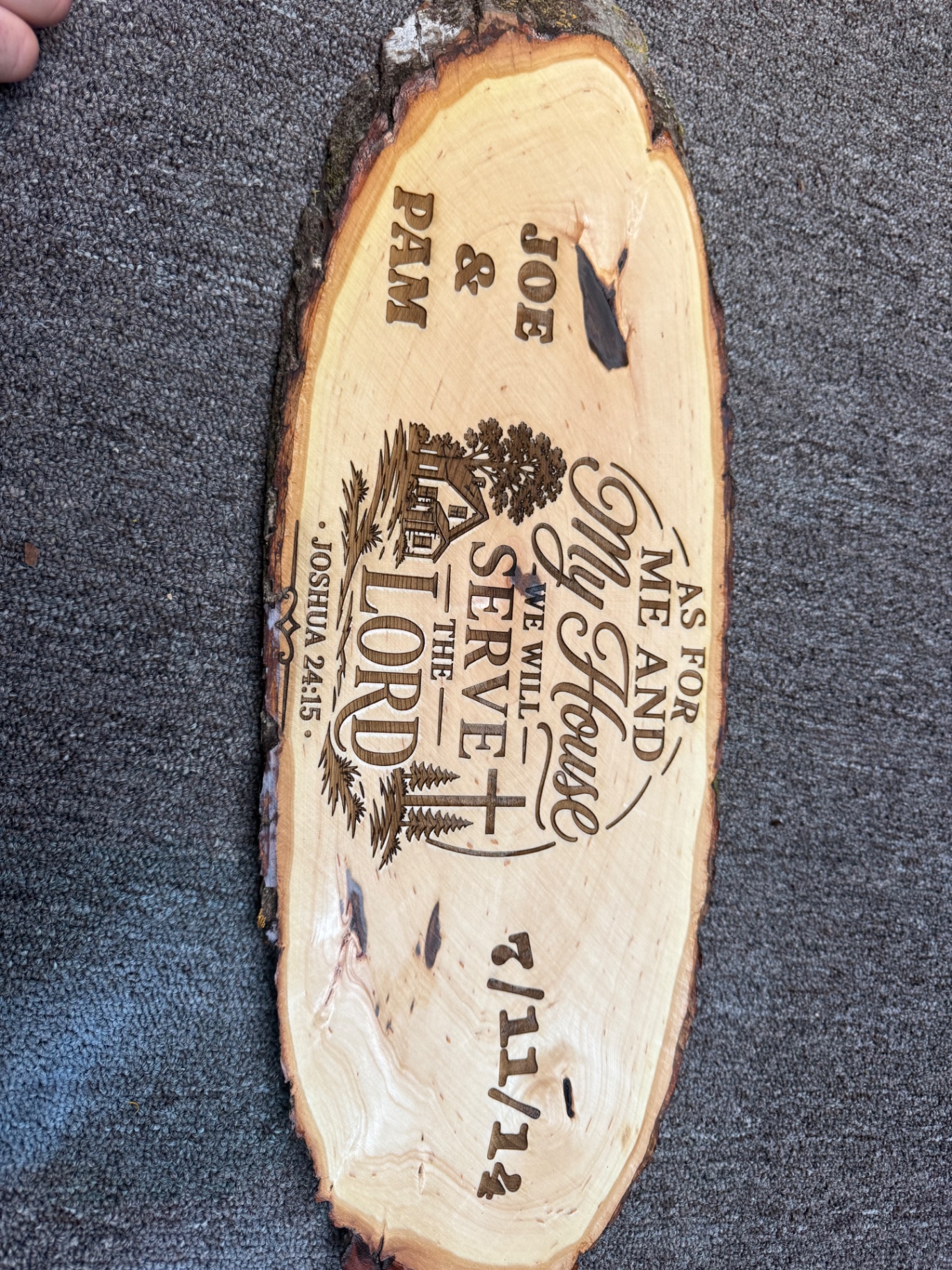 “As For Me And My House” Wood Slice